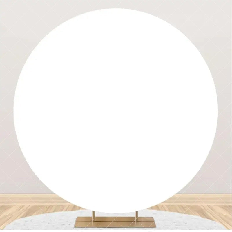 Lofaris Round Simple White Solid Color Birthday Backdrop