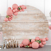 Lofaris Round Simple Wooden Happy Birthday Backdrop For Girl