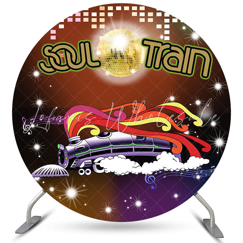 Lofaris Round Soul Train Theme Happy Birthday Backdrop For Party