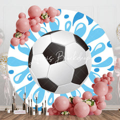Lofaris Round Splashing Water Football Pool Party Backdrop