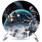Lofaris Round Star Wars Robot Universe Happy Birthday Backdrop