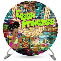Lofaris Round The Fresh Princess Brick Baby Shower Backdrop