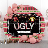 Lofaris Round Ugly Red Sweater Theme Happy Birthday Backdrop