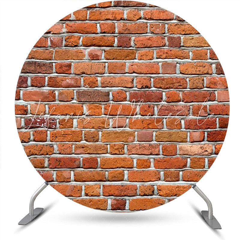 Lofaris Round Vintage Red Brick Wall Backdrop For Birthday