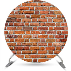 Lofaris Round Vintage Red Brick Wall Backdrop For Birthday
