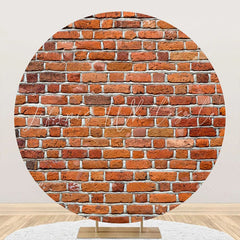Lofaris Round Vintage Red Brick Wall Backdrop For Birthday
