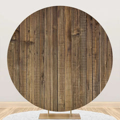 Lofaris Round Vintage Vertical Plank Wood Birthday Backdrop