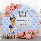 Lofaris Round Welcome Our Little Prince Baby Shower Backdrop