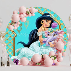Royal Jasmine Princess Round Backdrop For Magical Celebration