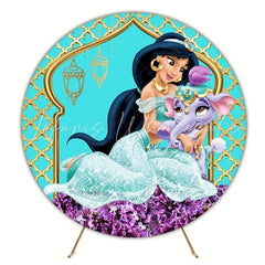 Royal Jasmine Princess Round Backdrop For Magical Celebration