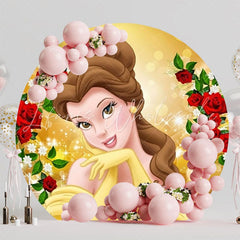 Royal Princess Bella Birthday Party Round Backdrop For Fairy Tale