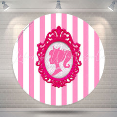 Lofaris Royal Princess Pink White Round Backdrop For Girls