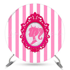 Lofaris Royal Princess Pink White Round Backdrop For Girls