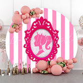 Lofaris Royal Princess Pink White Round Backdrop For Girls