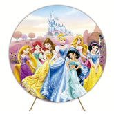 Royal Princess Round Backdrop For Fairytale Kids Party Celebration