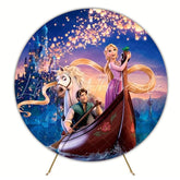 Royal Rapunzel Princess Round Backdrop For Kids Party Theme