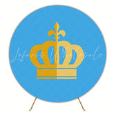 Royalty Blue Crown Background Round Backdrop for Special Event