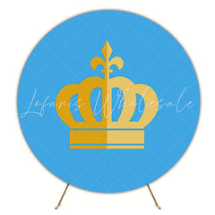 Royalty Blue Crown Background Round Backdrop for Special Event