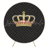 Royalty Luxury Crown Round Backdrop for Royal Party