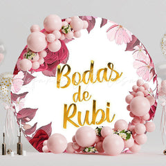 Ruby Wedding Anniversary Round Backdrop for Elegant Event