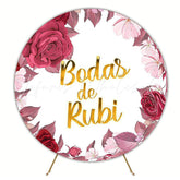Ruby Wedding Anniversary Round Backdrop for Elegant Event