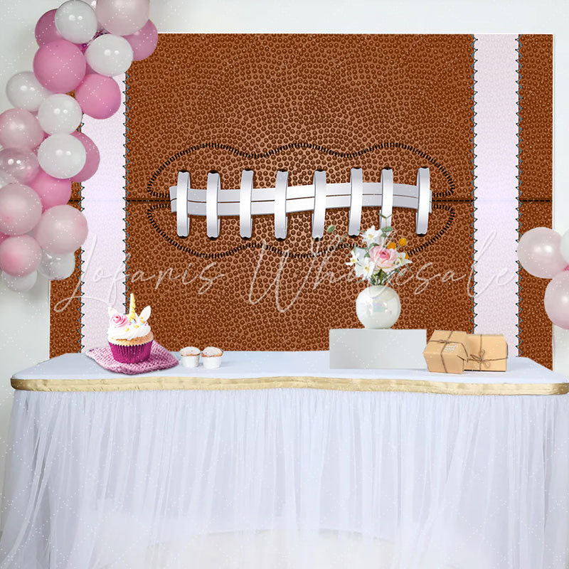 Lofaris Rugby Football Brown Sports Boy Birthday Backdrop