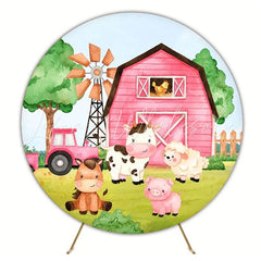 Rustic Farm Barn Birthday Party Round Backdrop For Country Theme
