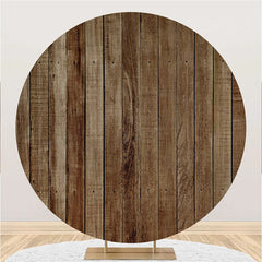 Lofaris Rustic Vintage Wood Wall Round Baby Shower Backdrop
