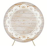 Rustic Wood Round Backdrop For Cozy and Vintage Party Setting