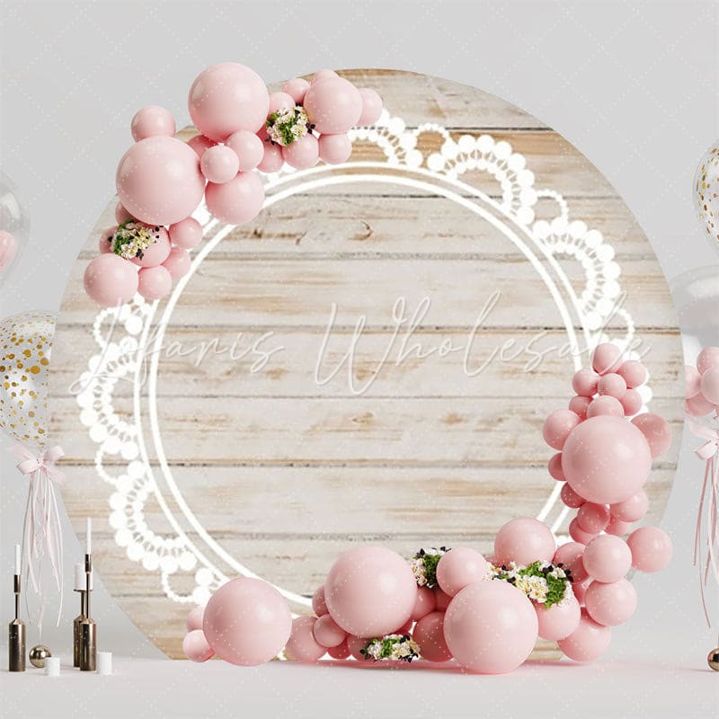 Rustic Wood Round Backdrop For Cozy and Vintage Party Setting
