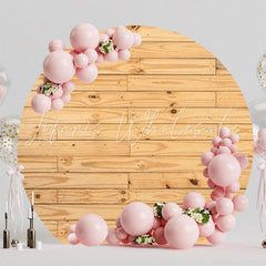 Rustic Wood Round Backdrop For Cozy Party Celebration Theme