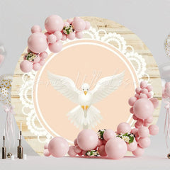 Sacred Baptism Dove First Eucharist Round Backdrop For Ceremony Fun