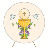 Sacred First Eucharist Round Backdrop For Ceremony Celebration