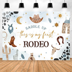 Lofaris Saddle Up Cowboy Style Rodeo 1st Birthday Backdrop