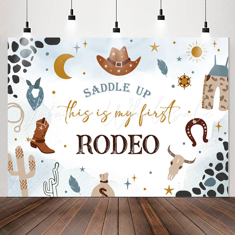 Lofaris Saddle Up Cowboy Style Rodeo 1st Birthday Backdrop