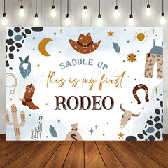 Lofaris Saddle Up Cowboy Style Rodeo 1st Birthday Backdrop
