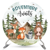 Lofaris Safari Adventure Awaits Circle Baby Shower Backdrop