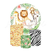 Safari Animals Themed Round Backdrop and Cylinder Kit for Adventure