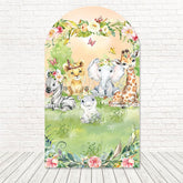 Safari Baby Animals Arch Backdrop for Cute and Adventure Themed Parties