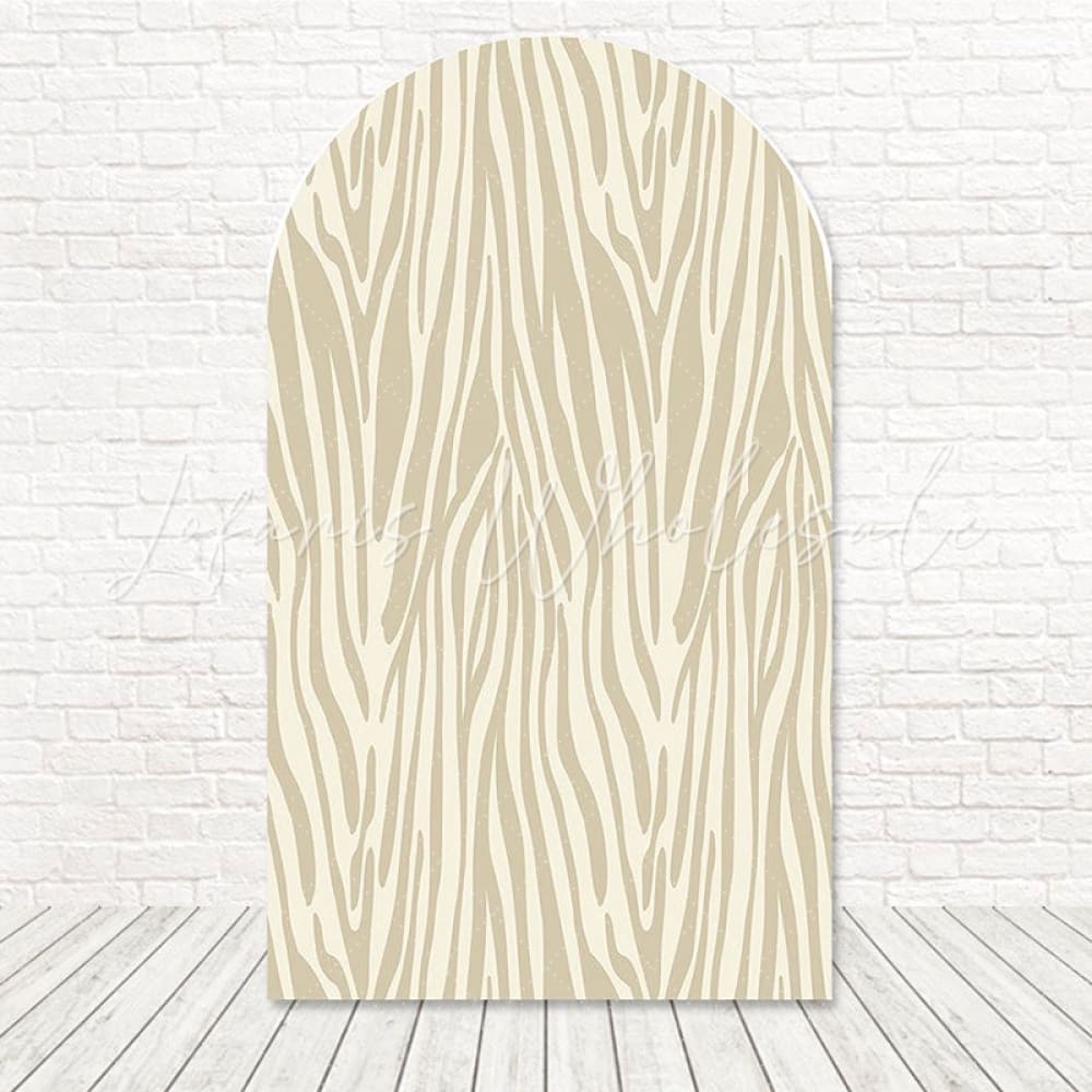 Safari Beige Zebra Print Style Arch Backdrop For Subtle Jungle Vibe