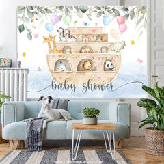 Lofaris Safari Boat Floral Balloon Baby Shower Backdrop