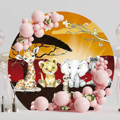 Safari Boy Sunshine Round Backdrop for Adventure Fun