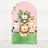Safari Cute Baby Animals Arch Backdrop for Fun Wildlife Celebration