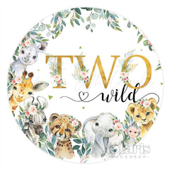 Lofaris Safari Floral Plant Wild Two Circle Birthday Backdrop
