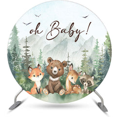 Lofaris Safari Forest Animals Round Baby Shower Backdrop