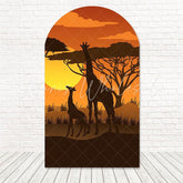 Safari Giraffe Sunset Arch Backdrop for Exotic and Fun Event Themes
