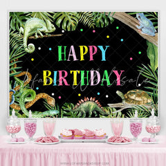 Lofaris Safari Green Tree At Night Happy Birthday Backdrop