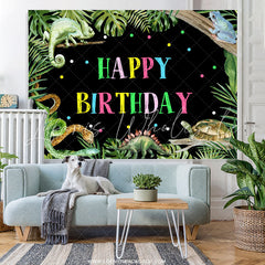 Lofaris Safari Green Tree At Night Happy Birthday Backdrop