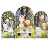 Safari jungle animals arch Birthday Party Arch Backdrop Wall Cloth Cover