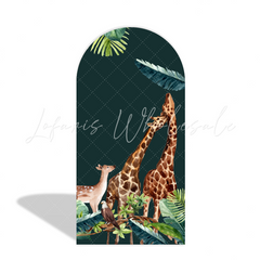 Safari Jungle Wild Theme Happy Birthday Party Arch Backdrop Wall Cloth Cover